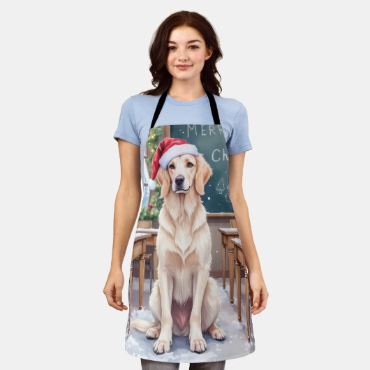 English Setter Cozy Classroom Teacher Santa Schürze (Getragen)