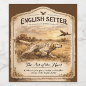 ENGLISH SETTER, Die Kunst der Jagd Weinetikett (Einzelnes Label)
