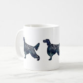 English Setter Dog Black Watercolor Silhouette Kaffeetasse (Vorderseite Links)