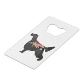 English Setter Dog Breed Bohemisch Floral Silhouet Geldbeutel Flaschenöffner (Rückseite Schrägansicht)