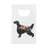 English Setter Dog Breed Bohemisch Floral Silhouet Geldbeutel Flaschenöffner (Rückseite)
