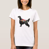 English Setter Dog Breed Bohemisch Floral Silhouet T-Shirt (Vorderseite)