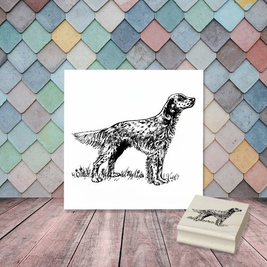 English Setter Dog Breed Gummistempel