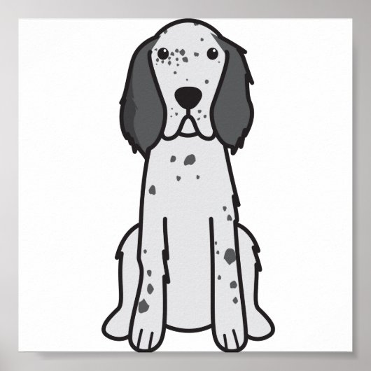 English Setter Dog Cartoon Poster (Vorne)