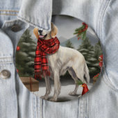 English Setter Dog in Schnee Weihnachten Button (Beispiel)