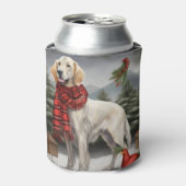 English Setter Dog in Schnee Weihnachten Dosenkühler (Kanne Vorderseite)
