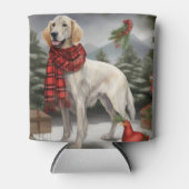 English Setter Dog in Schnee Weihnachten Dosenkühler (Vorderseite)