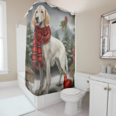 English Setter Dog in Schnee Weihnachten Duschvorhang (Beispiel)