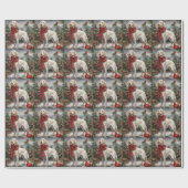 English Setter Dog in Schnee Weihnachten Geschenkpapier (Flach)
