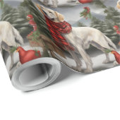 English Setter Dog in Schnee Weihnachten Geschenkpapier (Rolleneckpunkt)