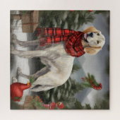 English Setter Dog in Schnee Weihnachten Puzzle (Horizontal)