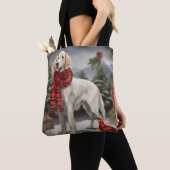 English Setter Dog in Schnee Weihnachten Tasche (Von Nahem)