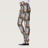 English Setter Dog Riding Motorrad Weihnachten Leggings (Links)