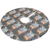 English Setter Dog Riding Motorrad Weihnachten Polyester Weihnachtsbaumdecke (Schrägansicht)