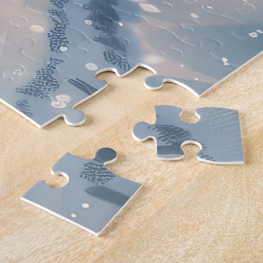 English Setter Dog Riding Motorrad Weihnachten Puzzle (Seite)