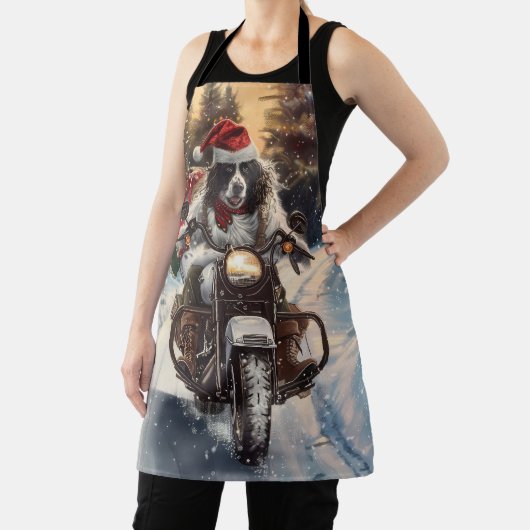 English Setter Dog Riding Motorrad Weihnachten Schürze (InSitu)