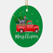 English Setter Dog Riding Red Truck Weihnachten Keramik Ornament (Rechts)