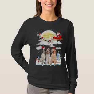 English Setter Dog Santa Sleigh Weihnachten Lover T-Shirt