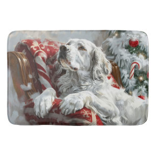 English Setter Dog Weihnachtsfest Badematte