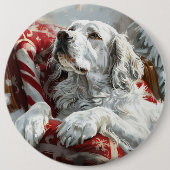 English Setter Dog Weihnachtsfest Button (Vorderseite)