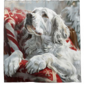 English Setter Dog Weihnachtsfest Duschvorhang (Vorderseite)