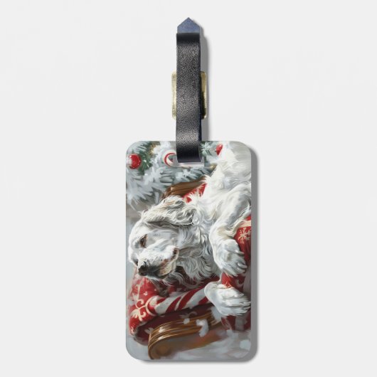 English Setter Dog Weihnachtsfest Gepäckanhänger (Rückseite vertikal)