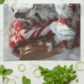 English Setter Dog Weihnachtsfest Geschirrtuch (Gefaltet)