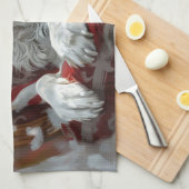 English Setter Dog Weihnachtsfest Geschirrtuch (Viertel Falte)