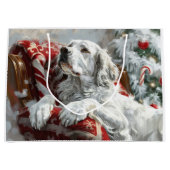 English Setter Dog Weihnachtsfest Große Geschenktüte (Vorderseite)