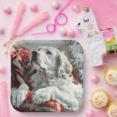 English Setter Dog Weihnachtsfest Pappteller (Party)
