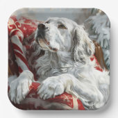 English Setter Dog Weihnachtsfest Pappteller (Vorderseite)