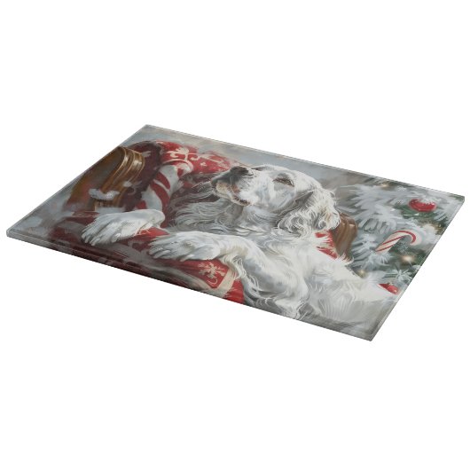 English Setter Dog Weihnachtsfest Schneidebrett (Ecke)
