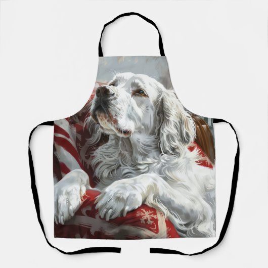 English Setter Dog Weihnachtsfest Schürze (Vorderseite)