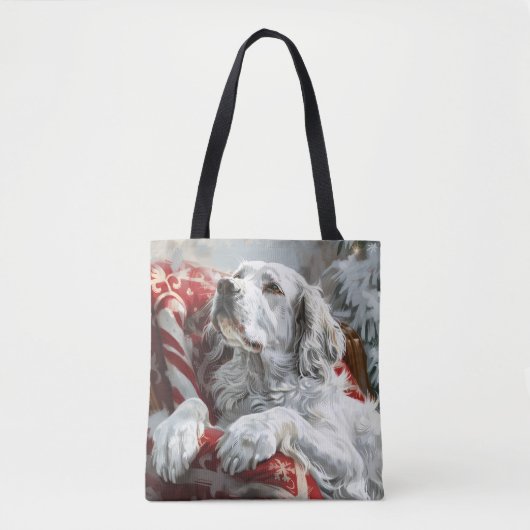 English Setter Dog Weihnachtsfest Tasche (Vorderseite)