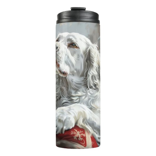 English Setter Dog Weihnachtsfest Thermosbecher (Vorderseite)