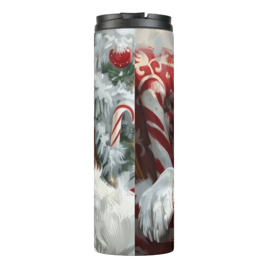 English Setter Dog Weihnachtsfest Thermosbecher (Rückseite)