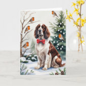 English Setter Dog Weihnachtsgrüßkarte Karte (Gelbe Blume)