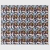 English Setter Dogs Christmas Snow Holiday Geschenkpapier (Flach)