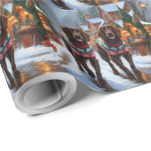 English Setter Dogs Christmas Snow Holiday Geschenkpapier (Rolleneckpunkt)