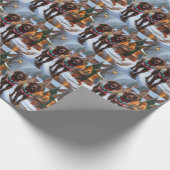 English Setter Dogs Christmas Snow Holiday Geschenkpapier (Ecke)