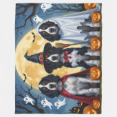 English Setter Dogs Pumpkin Halloween Funny Fleecedecke (Vorderseite)