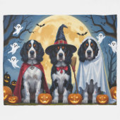 English Setter Dogs Pumpkin Halloween Funny Fleecedecke (Vorderseite (Horizontal))
