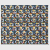 English Setter Dogs Pumpkin Halloween Funny Geschenkpapier (Flach)