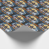 English Setter Dogs Pumpkin Halloween Funny Geschenkpapier (Ecke)