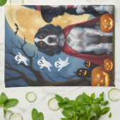 English Setter Dogs Pumpkin Halloween Funny Geschirrtuch (Gefaltet)