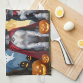 English Setter Dogs Pumpkin Halloween Funny Geschirrtuch (Viertel Falte)