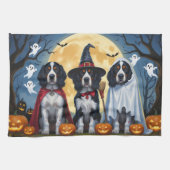 English Setter Dogs Pumpkin Halloween Funny Geschirrtuch (Horizontal)