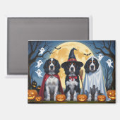 English Setter Dogs Pumpkin Halloween Funny Magnet (Vorderseite/Rückseite)