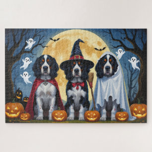 English Setter Dogs Pumpkin Halloween Funny Puzzle