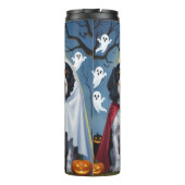 English Setter Dogs Pumpkin Halloween Funny Thermosbecher (Rückseite)